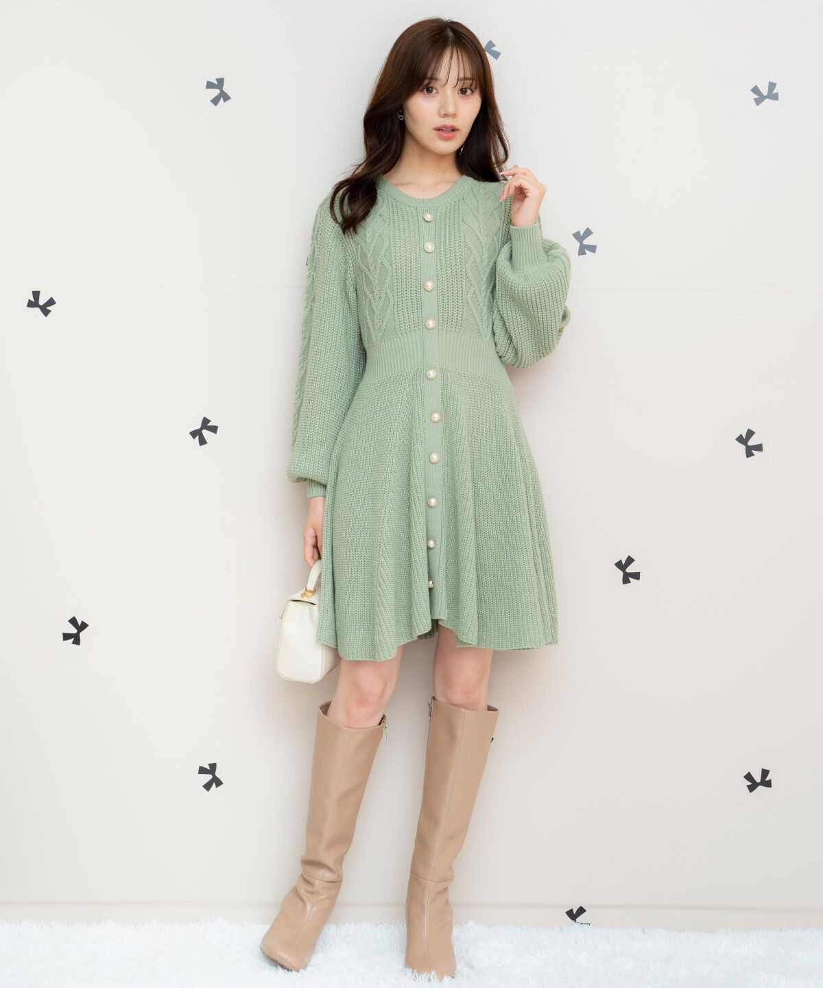 WILLSELECTION「ハートケーブルニットワンピース」|ワンピース|