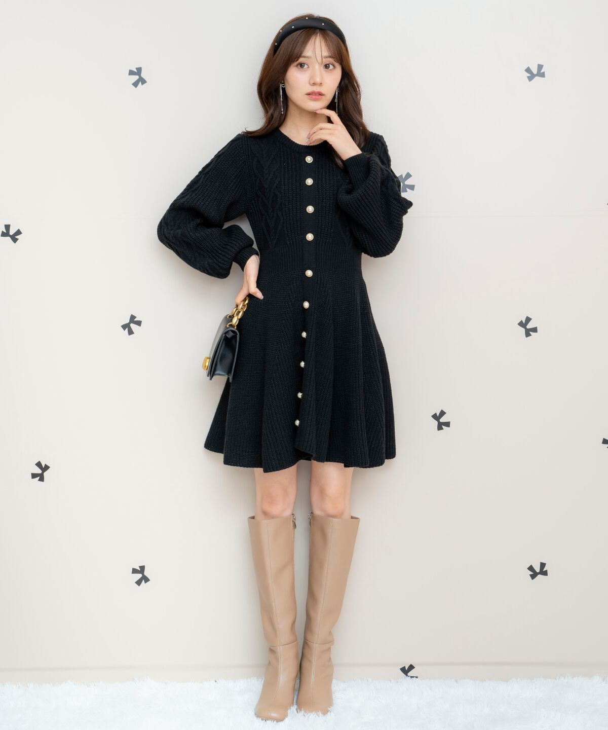 WILLSELECTION「ハートケーブルニットワンピース」|ワンピース|