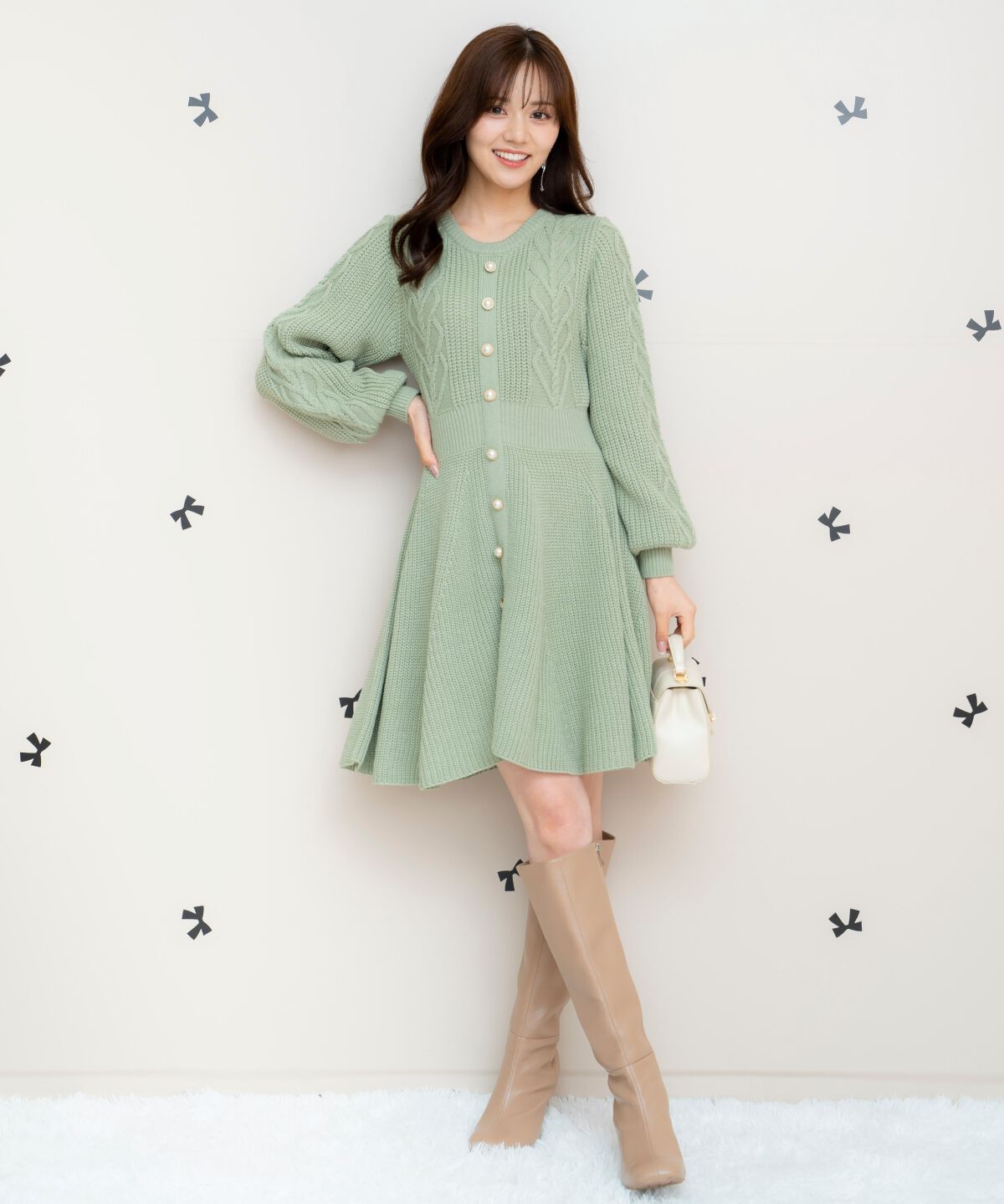 WILLSELECTION「ハートケーブルニットワンピース」|ワンピース|