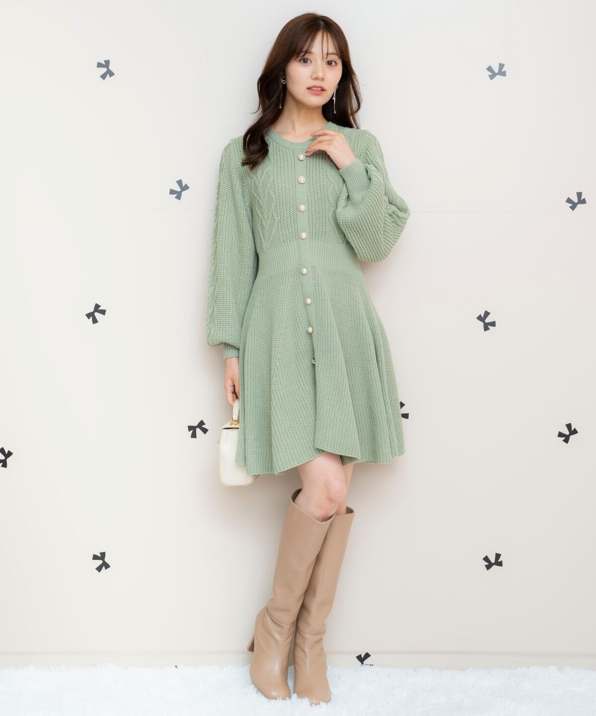 WILLSELECTION「ハートケーブルニットワンピース」|ワンピース|