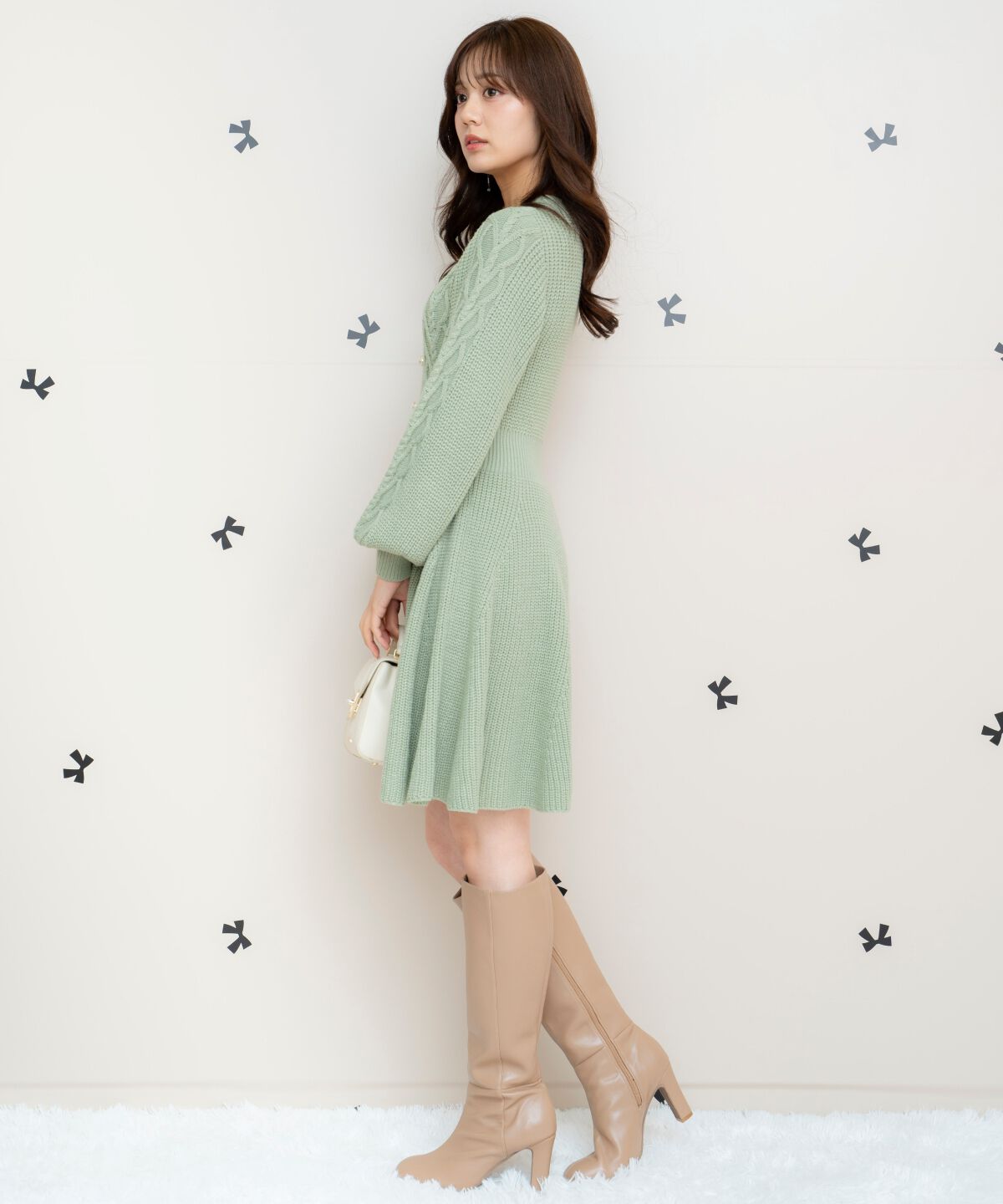 WILLSELECTION「ハートケーブルニットワンピース」|ワンピース|