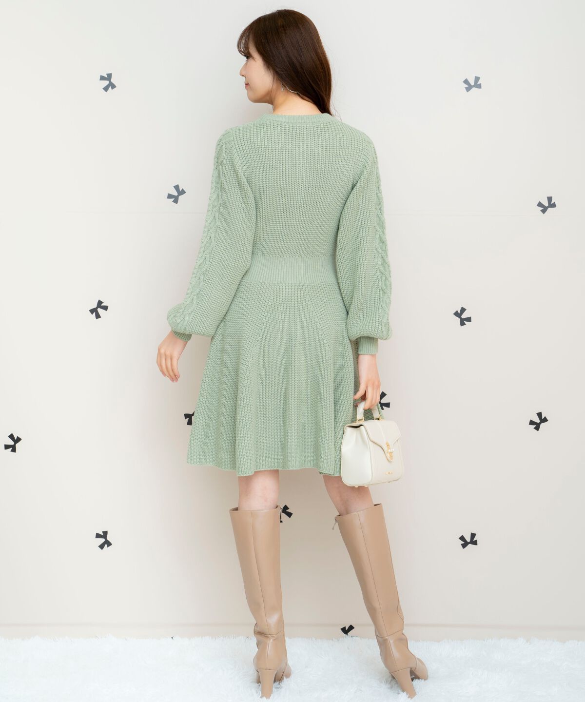 WILLSELECTION「ハートケーブルニットワンピース」|ワンピース|