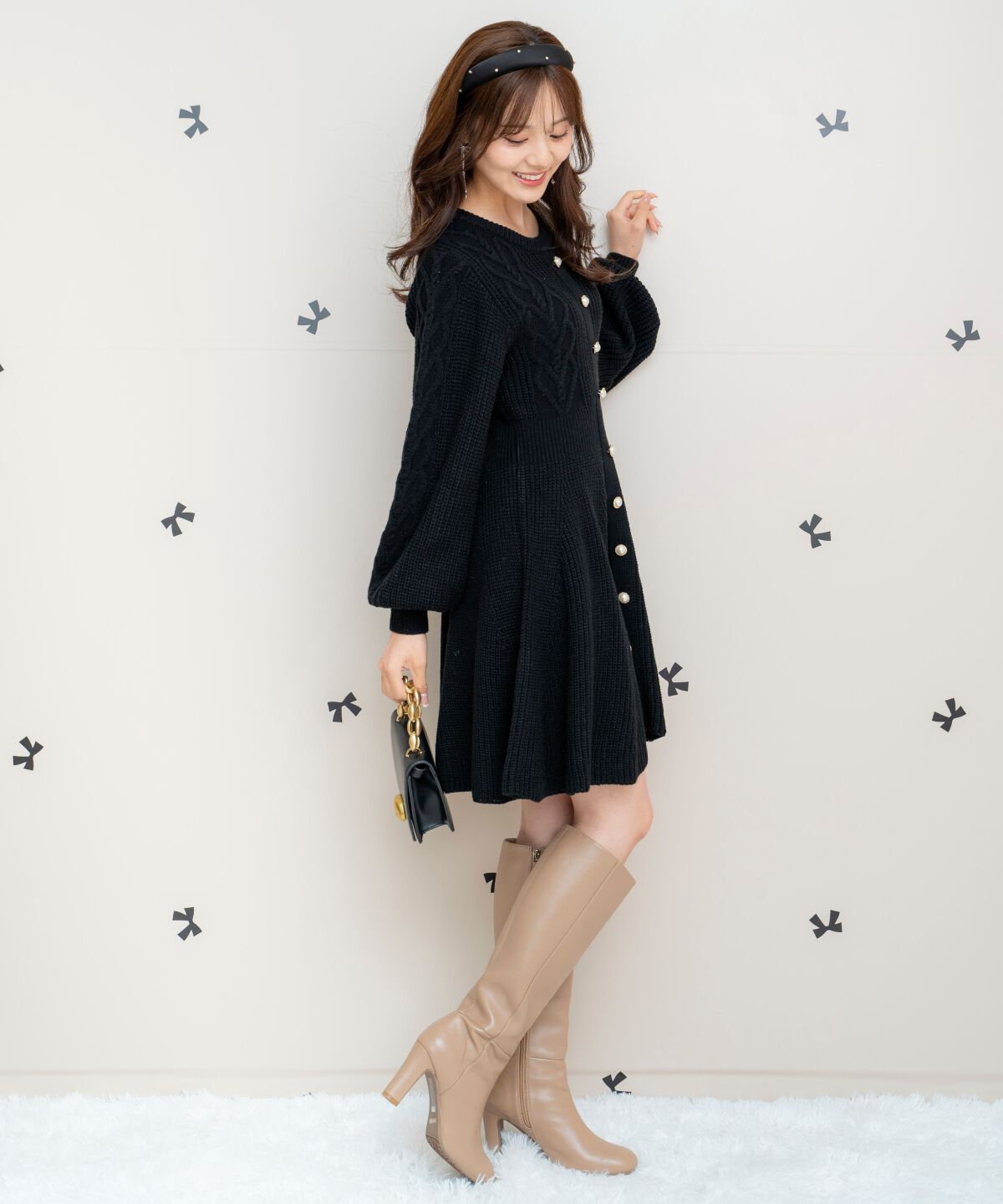 WILLSELECTION「ハートケーブルニットワンピース」|ワンピース|