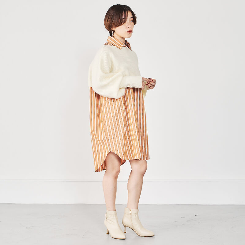 ORiental TRaffic「【EC限定】ソフトレザーサイドリボンブーツ/25403」|ショートブーツ|