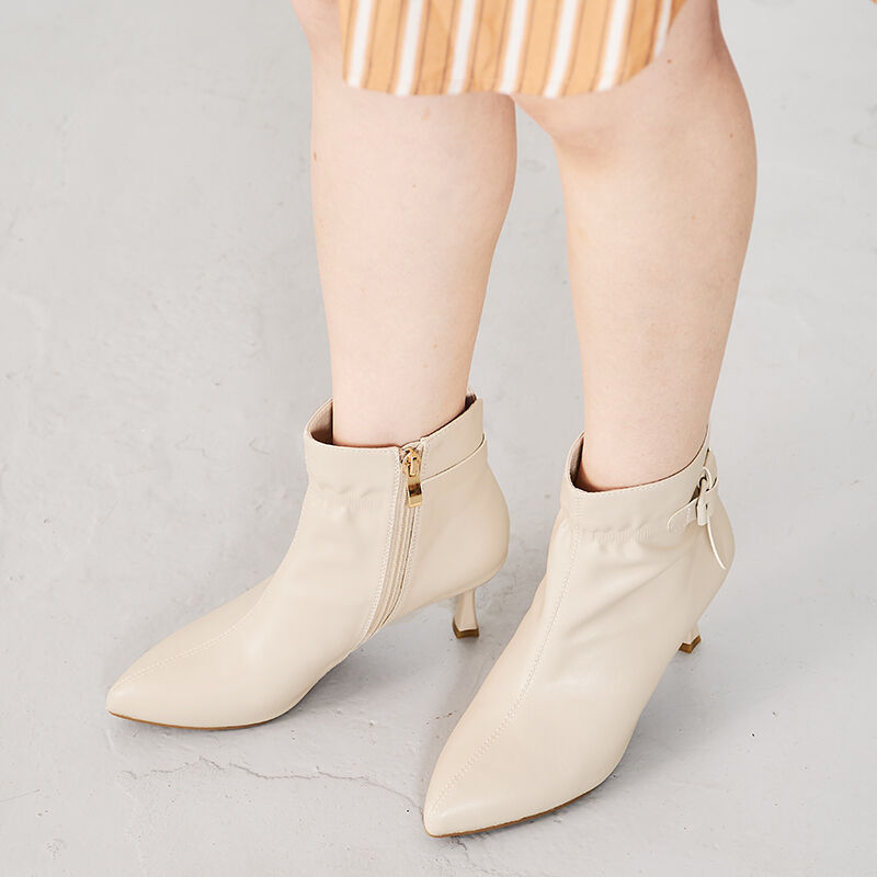 ORiental TRaffic「【EC限定】ソフトレザーサイドリボンブーツ/25403」|ショートブーツ|