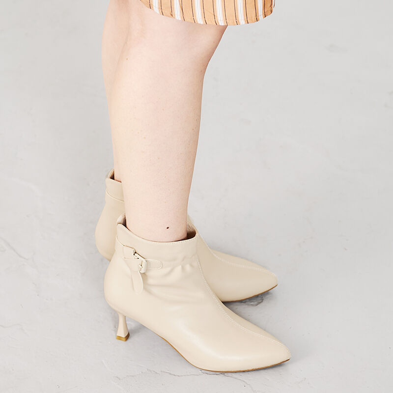 ORiental TRaffic「【EC限定】ソフトレザーサイドリボンブーツ/25403」|ショートブーツ|