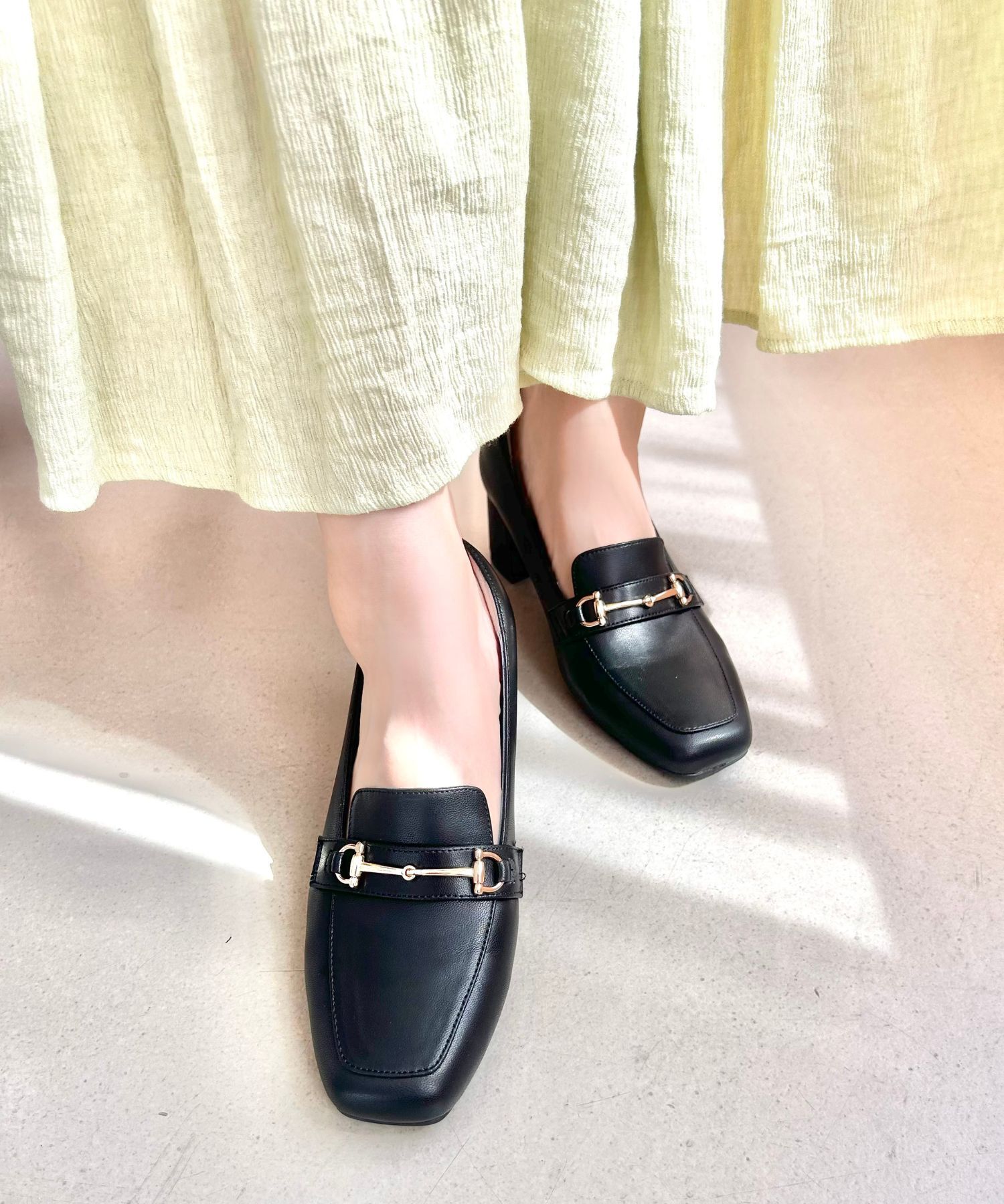 ORiental TRaffic「【跳べるパンプス/シリーズ累計１５０万足突破 】ビット ヒールローファー /R-3214 厚手クッション」|パンプス|