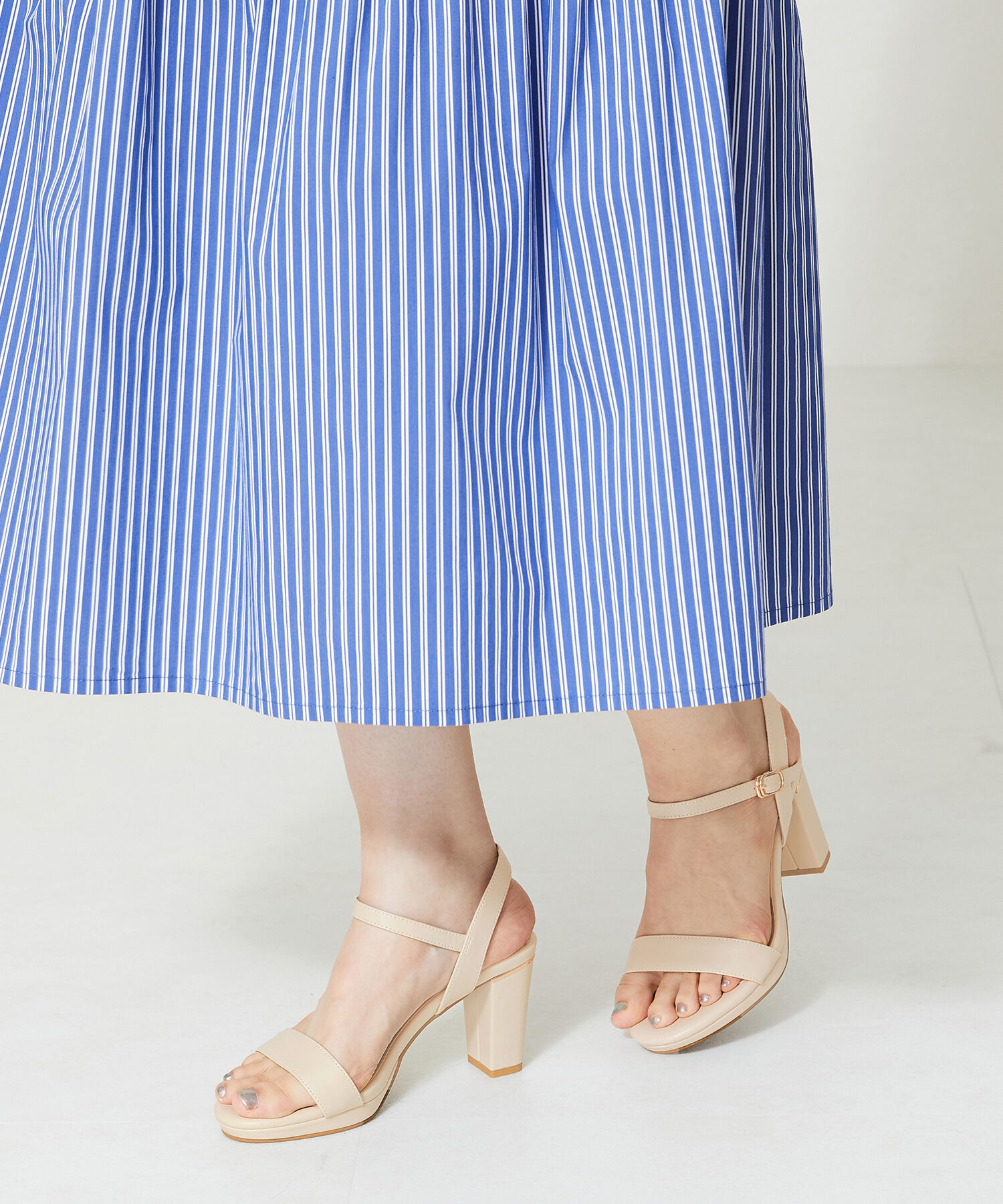 ORiental TRaffic「ラウンドトゥラインヒールサンダル/41234」|サンダル|BEIGE