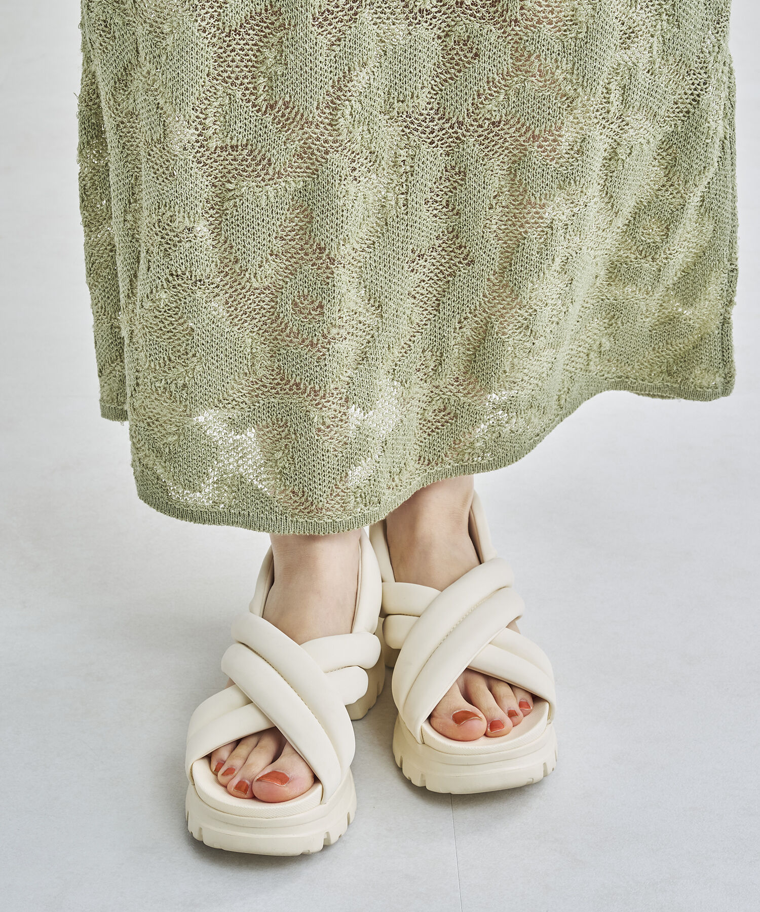 ORiental TRaffic「【WEB限定】クロスベルト厚底サンダル/41243」|サンダル|