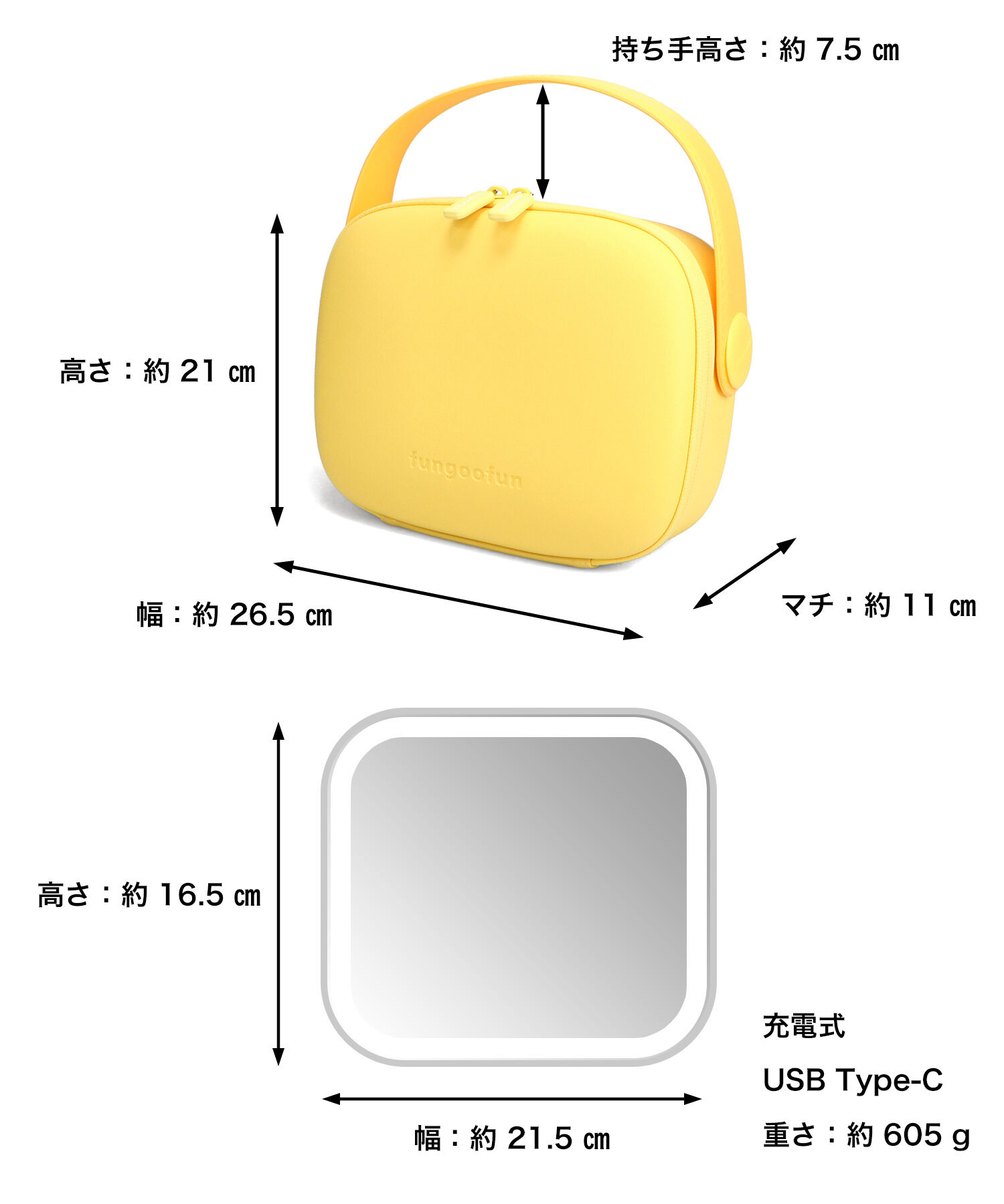 fungoofun「【WEB限定】EVAミラー付きポーチ/G-0024 ポーチ 人気 売れてる トレンド」|ハンドバッグ|