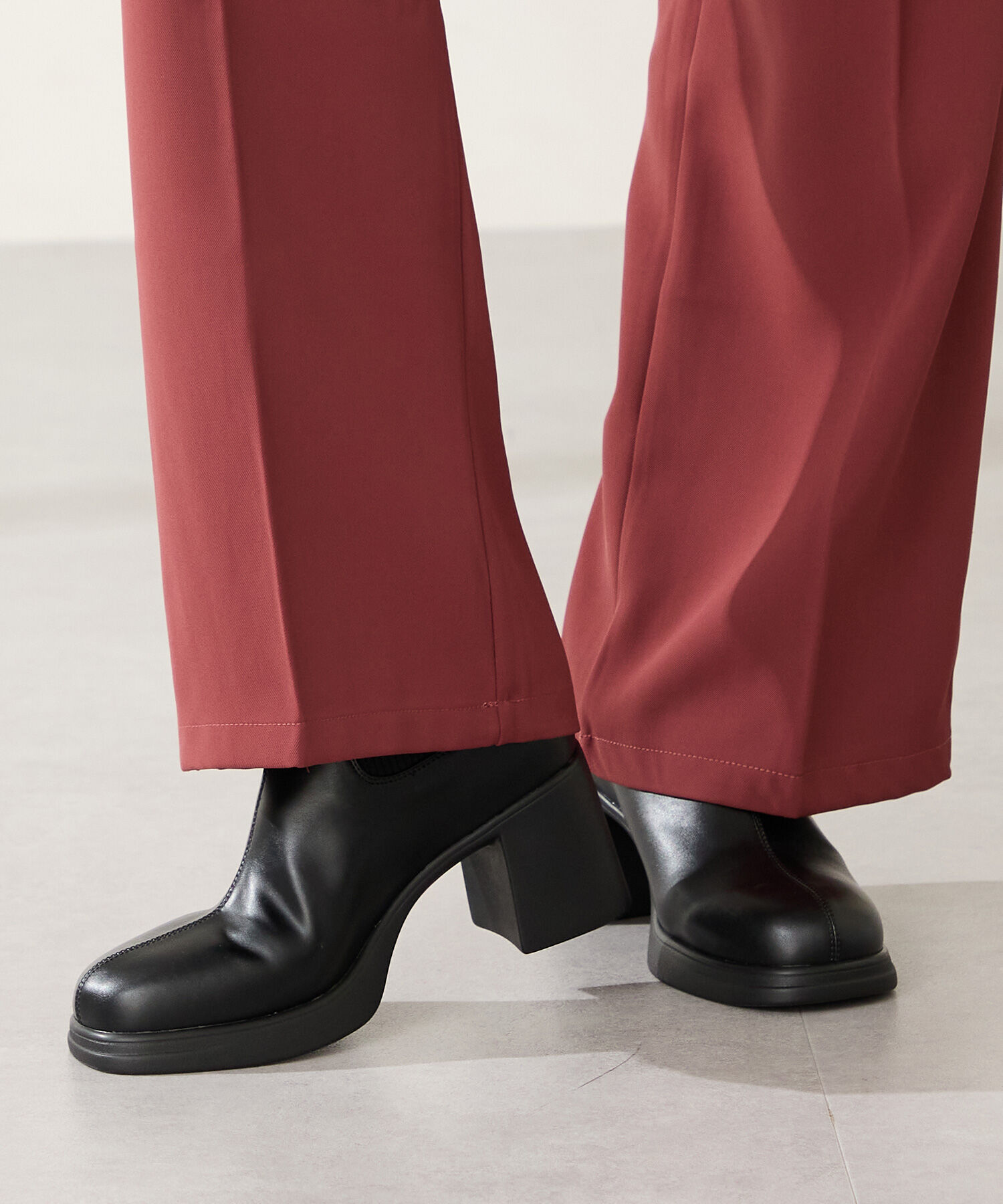 ORiental TRaffic「●2025秋冬新作●ニットドッキングヒールショートブーツ/51407」|ショートブーツ|