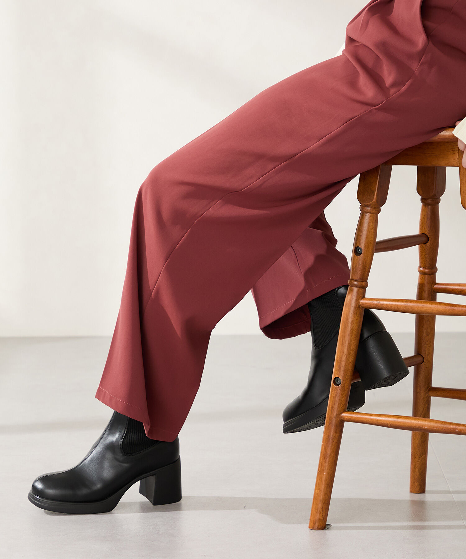 ORiental TRaffic「●2025秋冬新作●ニットドッキングヒールショートブーツ/51407」|ショートブーツ|