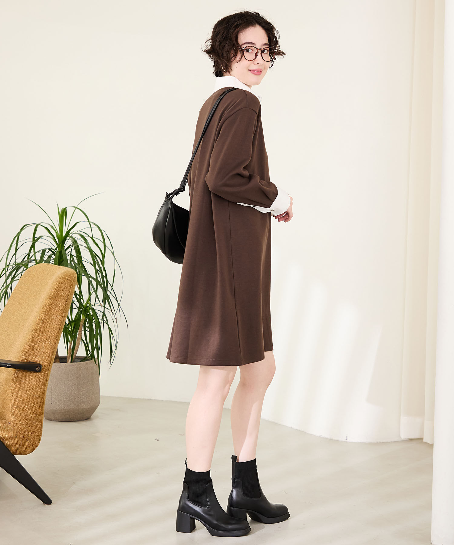 ORiental TRaffic「●2025秋冬新作●ニットドッキングヒールショートブーツ/51407」|ショートブーツ|