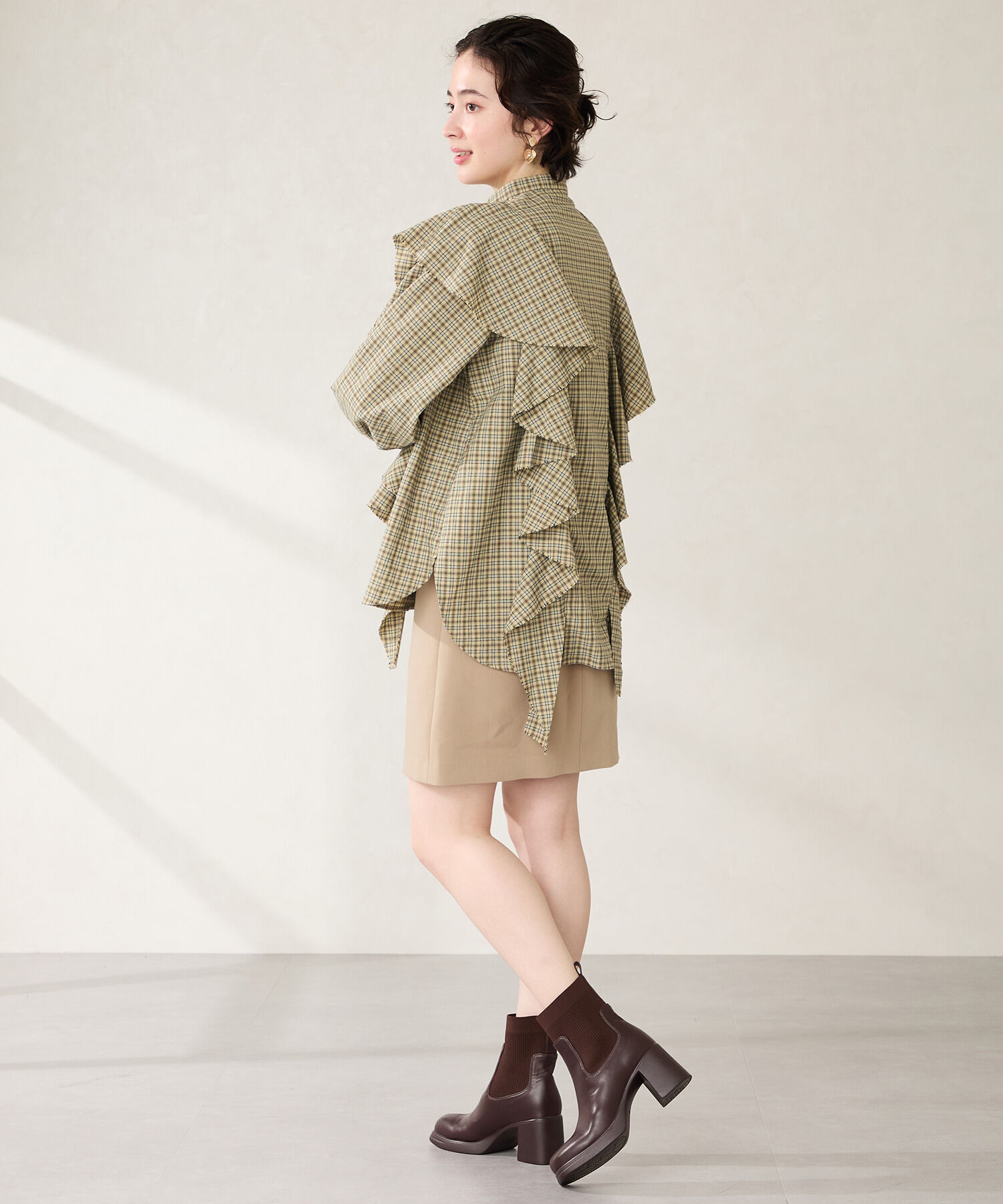 ORiental TRaffic「●2025秋冬新作●ニットドッキングヒールショートブーツ/51407」|ショートブーツ|