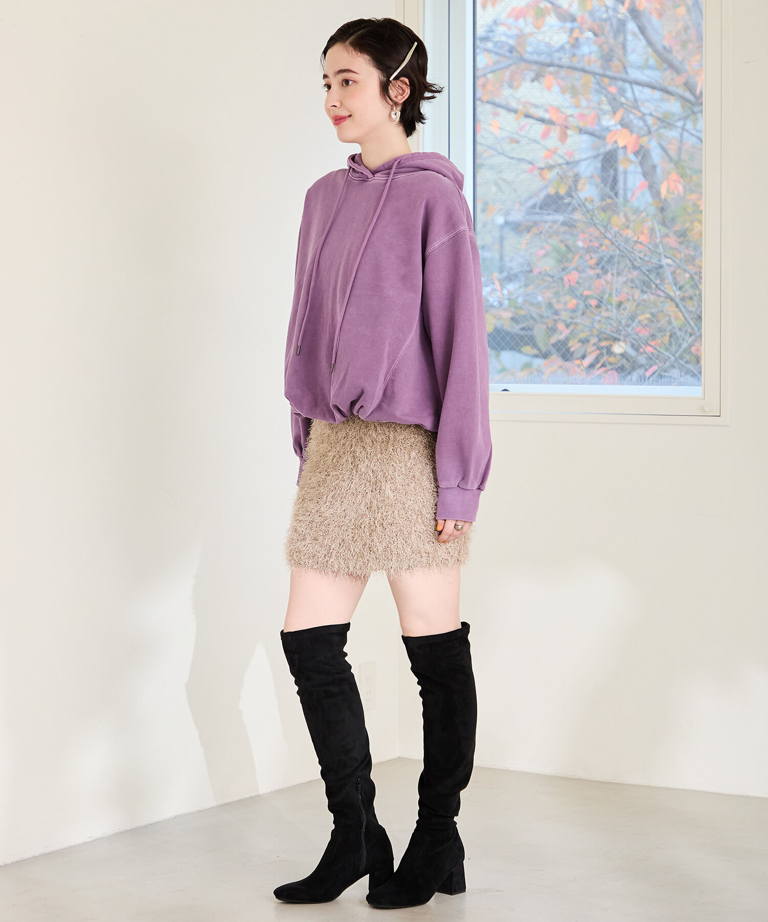 ORiental TRaffic「●2025秋冬新作●スエードサイハイブーツ/55504」|ロングブーツ|