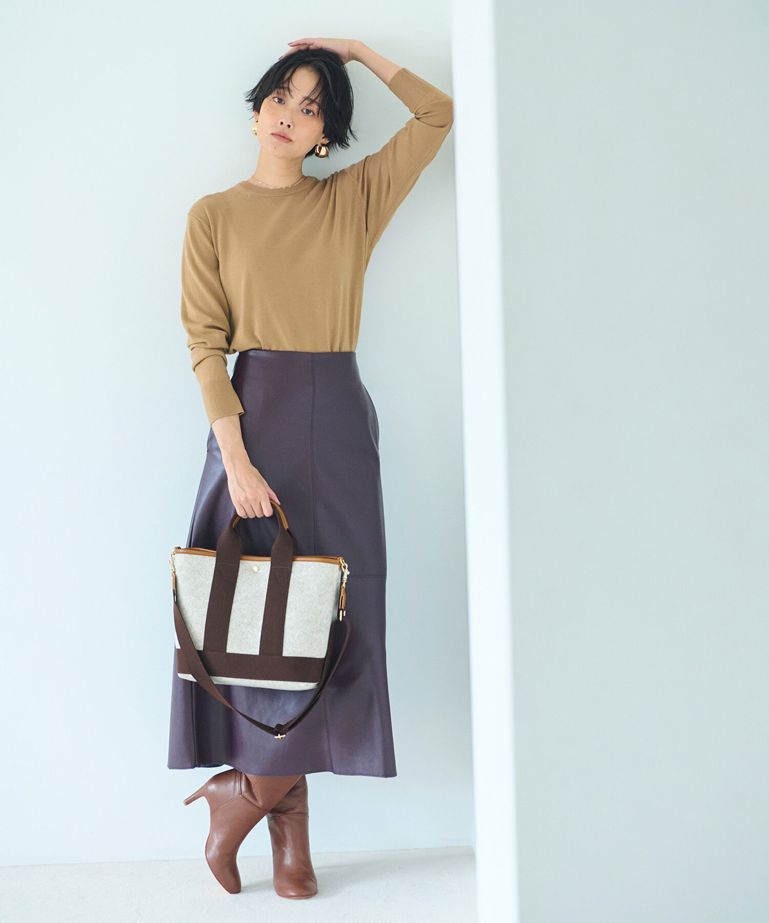 TOPKAPI BREATH「【Breath TOPKAPI】イタリアンフェルト ショルダー付 B5 トートバッグ M」|トートバッグ|