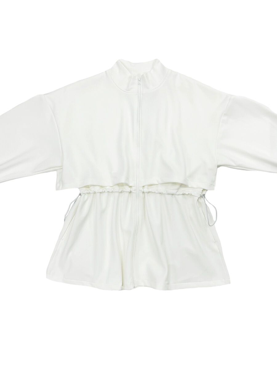 ALBOVE「ダンボールニットケープ付きフレアブルゾン」|スポーツ|ホワイト