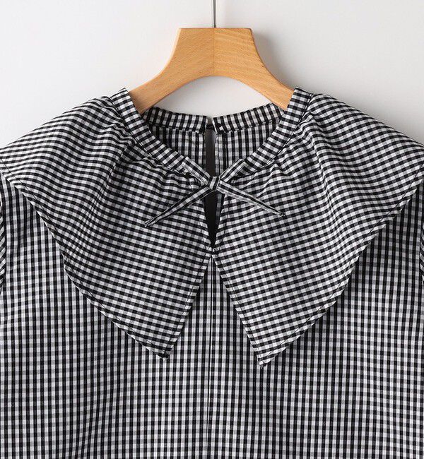 SHIPS KIDS「SHIPS KIDS:140～150cm / ギンガムチェック 半袖 ブラウス」|シャツ・ブラウス|