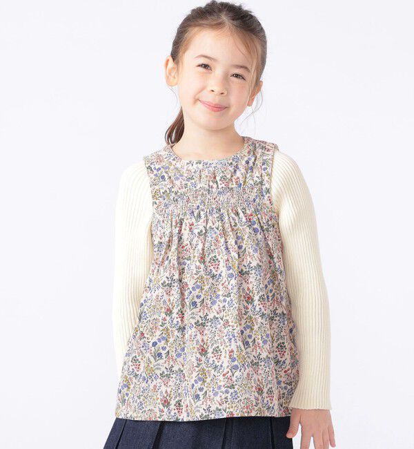 SHIPS KIDS「SHIPS KIDS:100～130cm / コーデュロイ リブ レイヤード トップス」|シャツ・ブラウス|ベージュ系