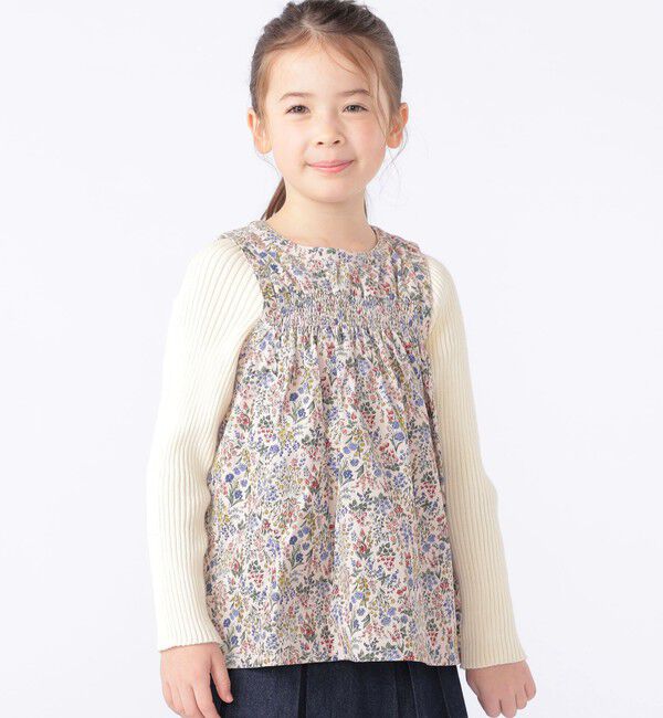 SHIPS KIDS「SHIPS KIDS:100～130cm / コーデュロイ リブ レイヤード トップス」|シャツ・ブラウス|