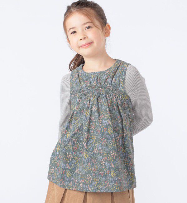 SHIPS KIDS「SHIPS KIDS:100～130cm / コーデュロイ リブ レイヤード トップス」|シャツ・ブラウス|