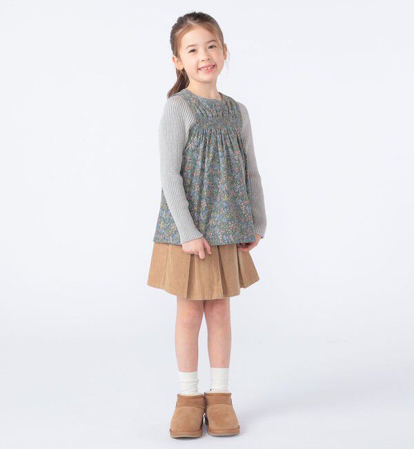 SHIPS KIDS「SHIPS KIDS:100～130cm / コーデュロイ リブ レイヤード トップス」|シャツ・ブラウス|