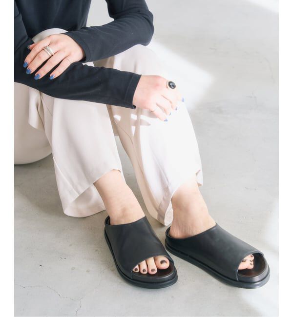  「《予約》レザーハイバンプクロッグ」|サンダル|ブラック A