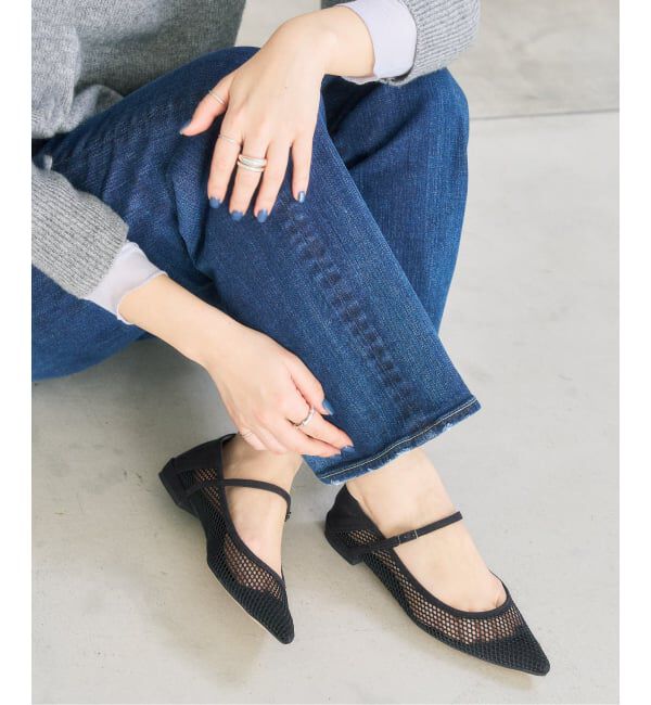  「《追加予約》ポインテッドネットワンストラップフラット」|その他|