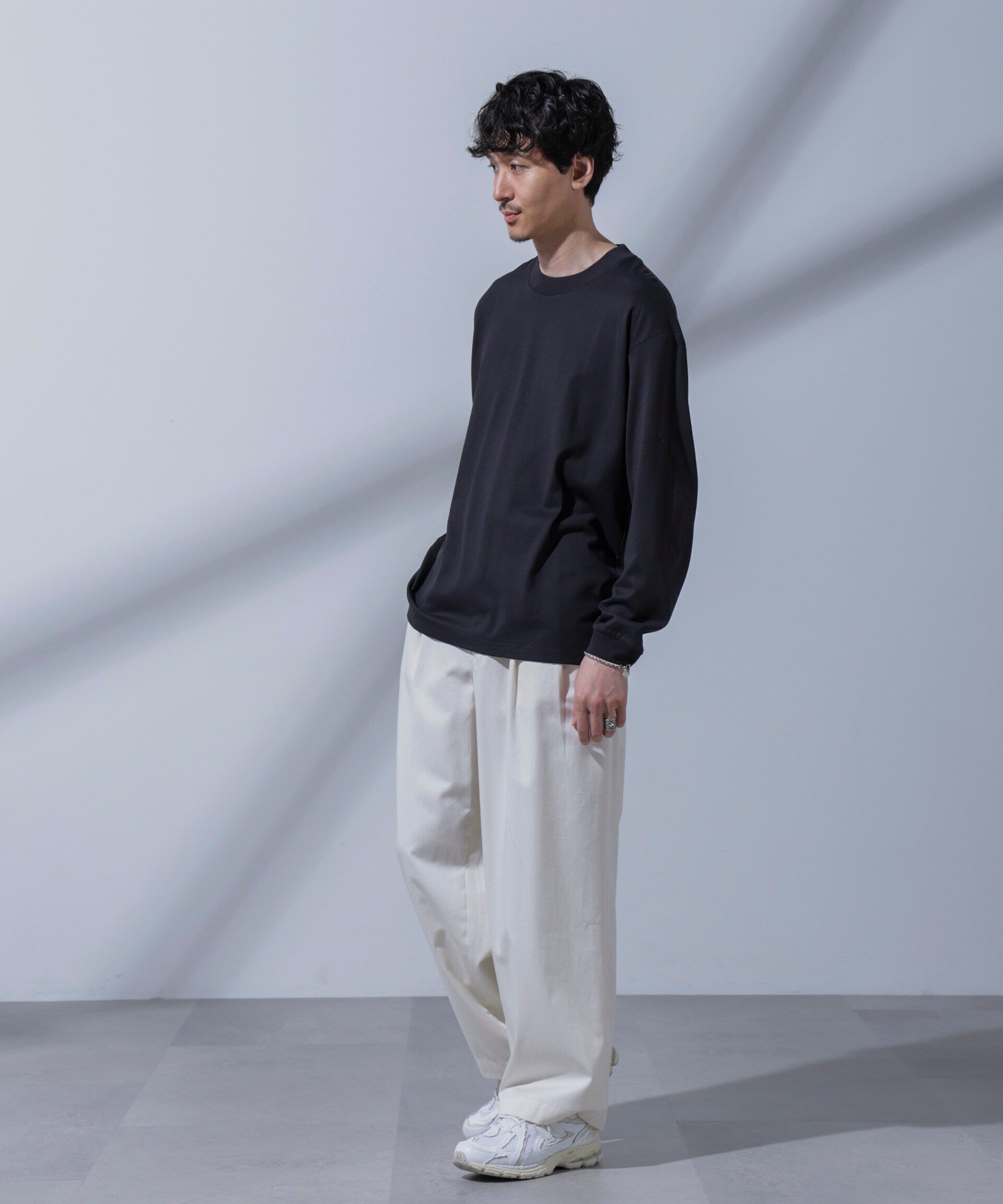 nano･universe「Anti Soaked(R) 汗染み防止 ビッグTシャツ 長袖」|Tシャツ・カットソー|ブラック