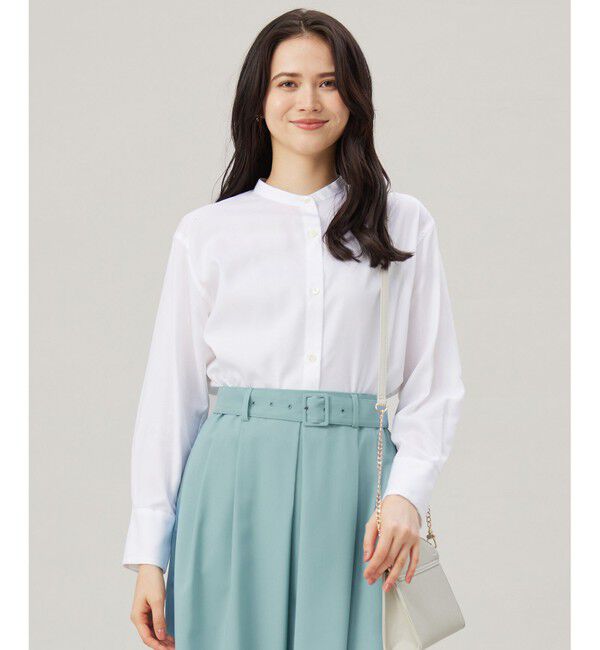 自由区「【洗える】SOMELOSバンドカラー ブラウス」|シャツ・ブラウス|オフ