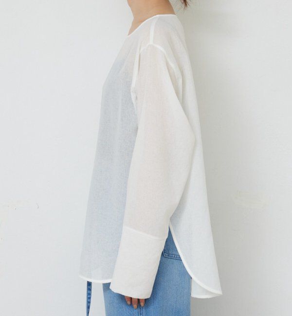  「【手洗い可】ラウンドTガーゼブラウス」|シャツ・ブラウス|