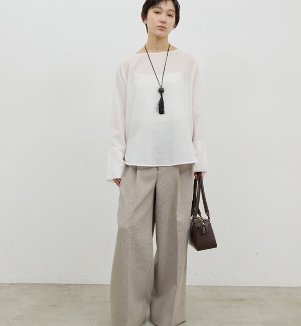  「【手洗い可】ラウンドTガーゼブラウス」|シャツ・ブラウス|