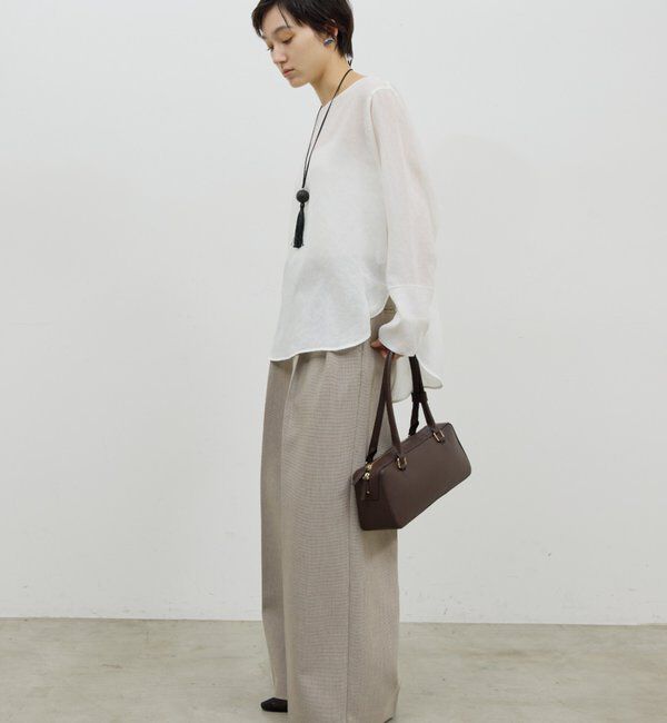  「【手洗い可】ラウンドTガーゼブラウス」|シャツ・ブラウス|