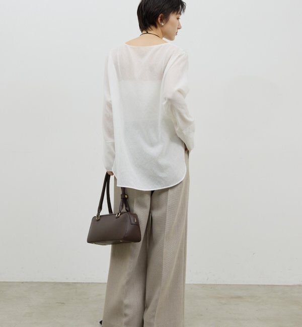  「【手洗い可】ラウンドTガーゼブラウス」|シャツ・ブラウス|