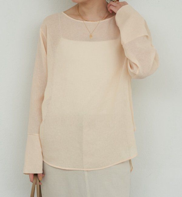  「【手洗い可】ラウンドTガーゼブラウス」|シャツ・ブラウス|