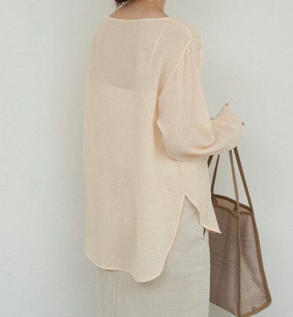  「【手洗い可】ラウンドTガーゼブラウス」|シャツ・ブラウス|