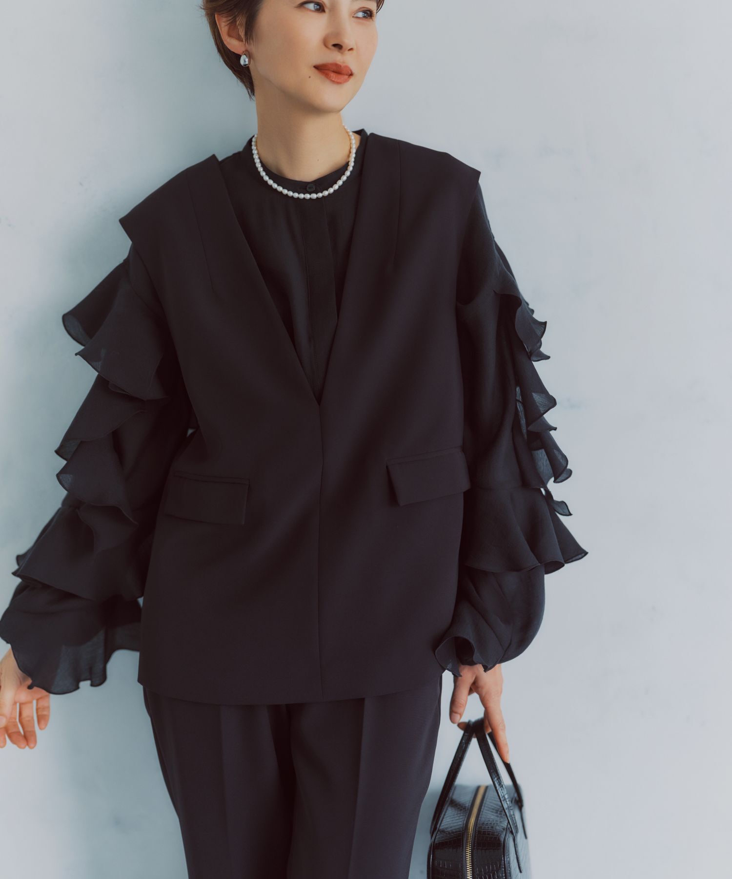  「【セレモニー】C＊ベストセットアップ」|ベスト・ジレ|ブラック