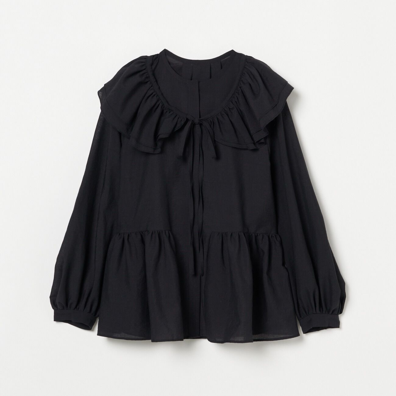 HELIOPOLE「HELIOPOLE DETACHABLE FRILL BLOUSE」|シャツ・ブラウス|ブラック