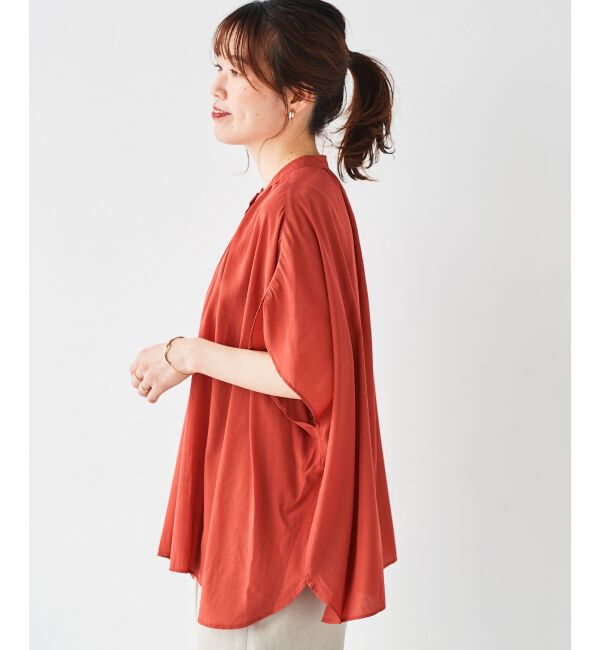 le.coeur blanc「《WEB限定アイテム》フロントボタンフレアギャザーブラウス」|シャツ・ブラウス|