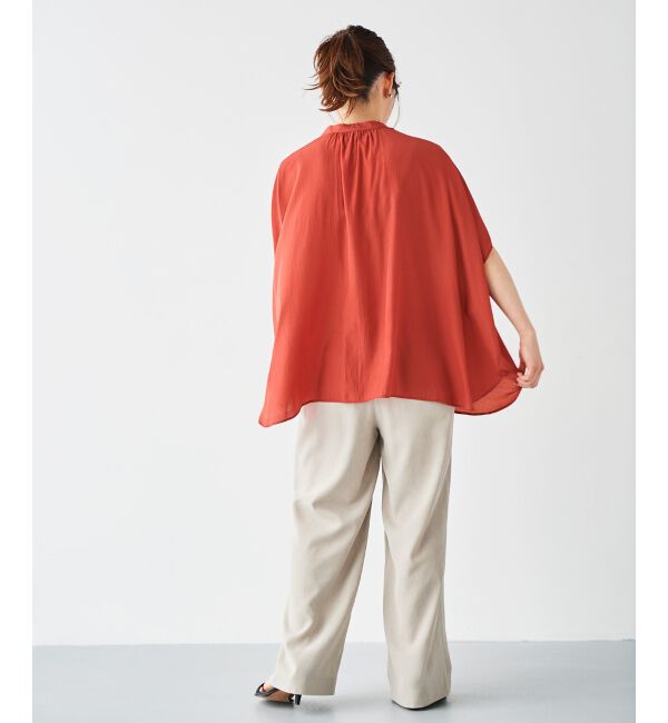 le.coeur blanc「《WEB限定アイテム》フロントボタンフレアギャザーブラウス」|シャツ・ブラウス|