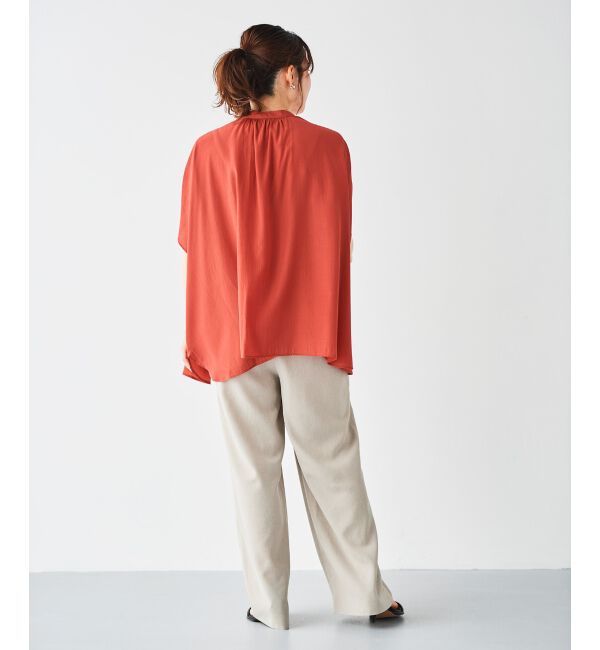 le.coeur blanc「《WEB限定アイテム》フロントボタンフレアギャザーブラウス」|シャツ・ブラウス|