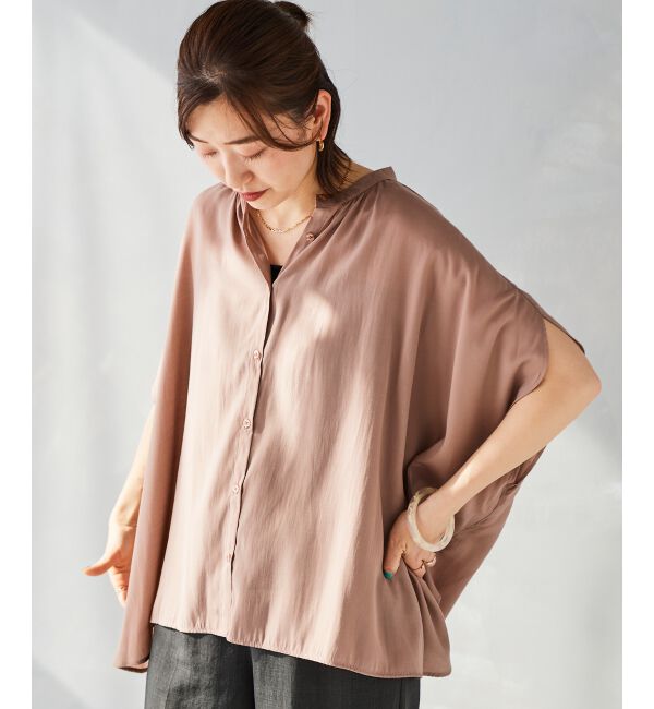 le.coeur blanc「《WEB限定アイテム》フロントボタンフレアギャザーブラウス」|シャツ・ブラウス|