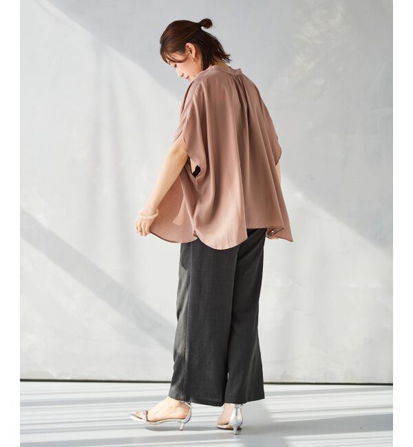 le.coeur blanc「《WEB限定アイテム》フロントボタンフレアギャザーブラウス」|シャツ・ブラウス|