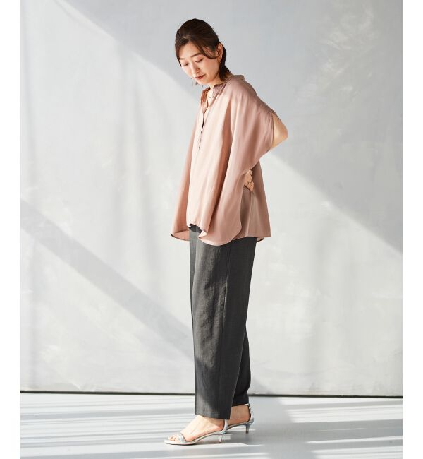 le.coeur blanc「《WEB限定アイテム》フロントボタンフレアギャザーブラウス」|シャツ・ブラウス|