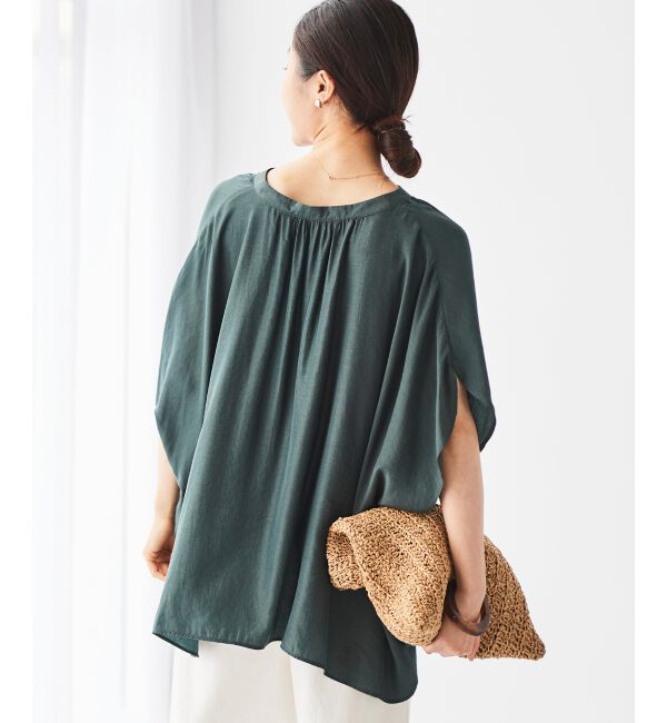 le.coeur blanc「《WEB限定アイテム》フロントボタンフレアギャザーブラウス」|シャツ・ブラウス|