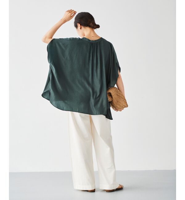 le.coeur blanc「《WEB限定アイテム》フロントボタンフレアギャザーブラウス」|シャツ・ブラウス|