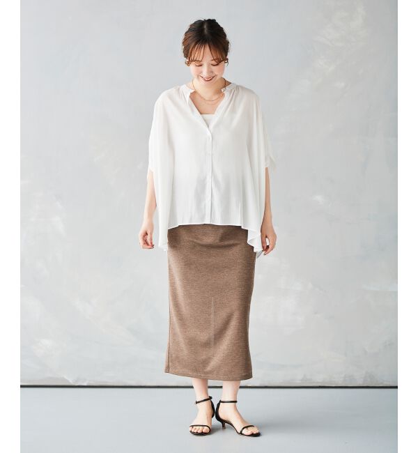 le.coeur blanc「《WEB限定アイテム》フロントボタンフレアギャザーブラウス」|シャツ・ブラウス|