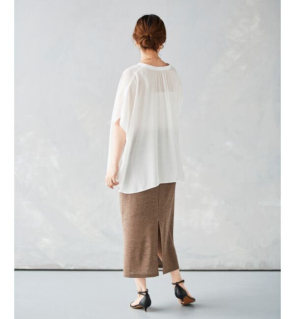 le.coeur blanc「《WEB限定アイテム》フロントボタンフレアギャザーブラウス」|シャツ・ブラウス|