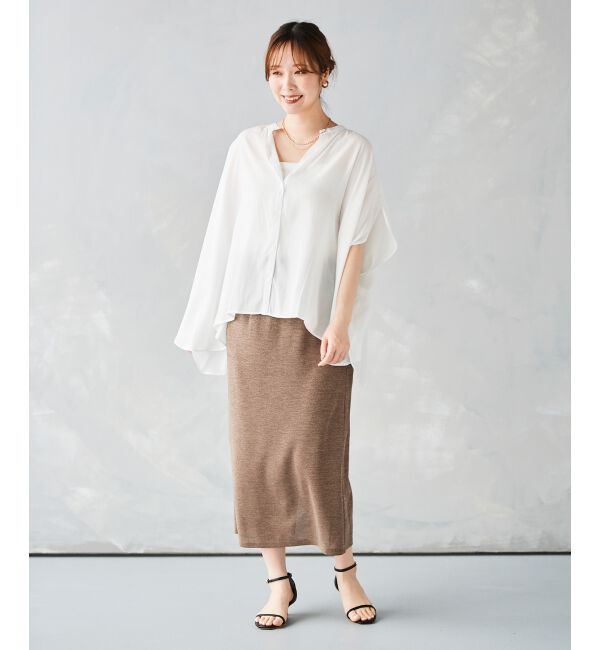 le.coeur blanc「《WEB限定アイテム》フロントボタンフレアギャザーブラウス」|シャツ・ブラウス|