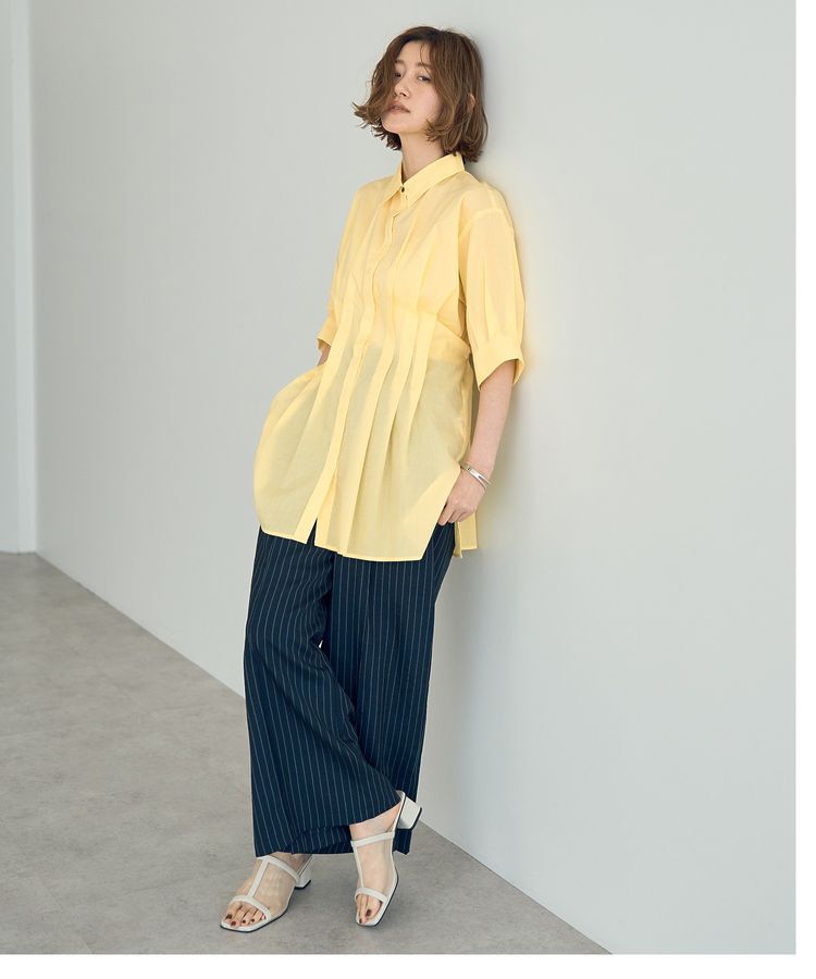 YECCA VECCA「【ORGABITS】タックロングシャツ」|シャツ・ブラウス|